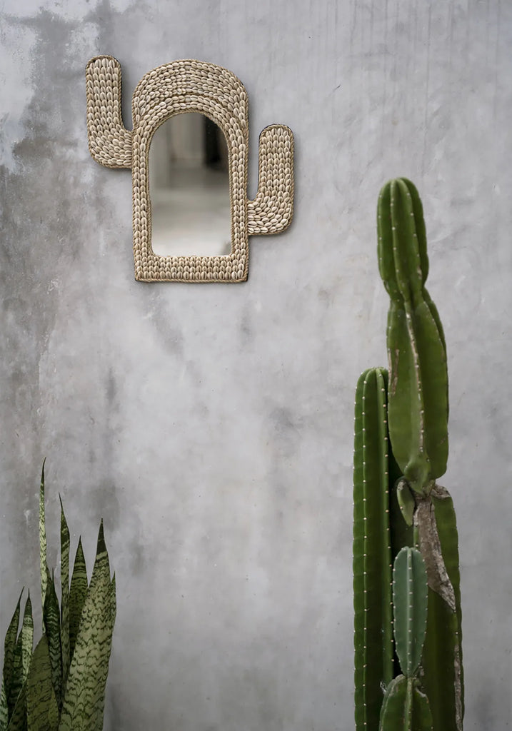 Le miroir coquille de cactus - Blanc