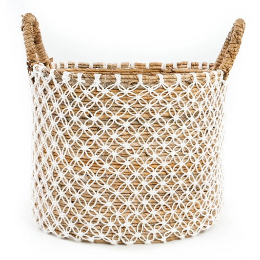 Le panier en macramé croisé - Grand