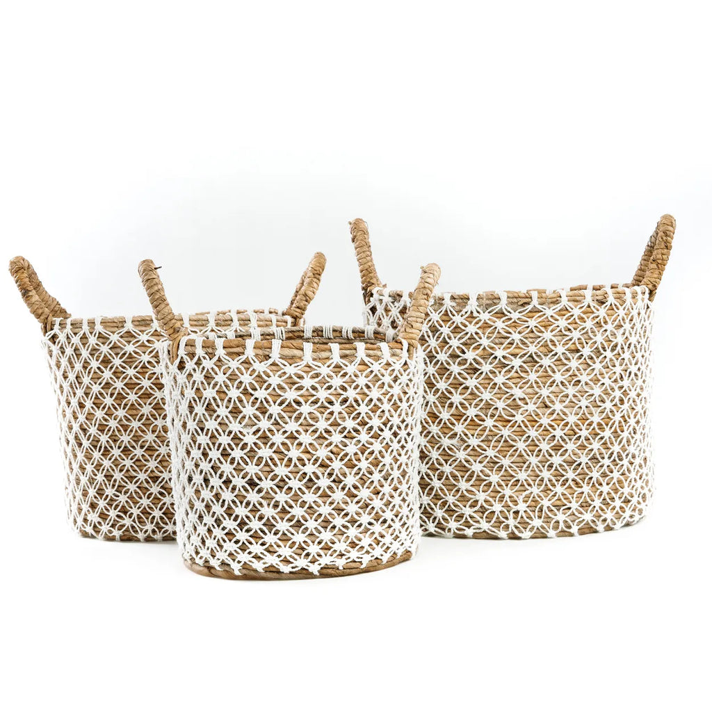 Le panier en macramé croisé - Grand