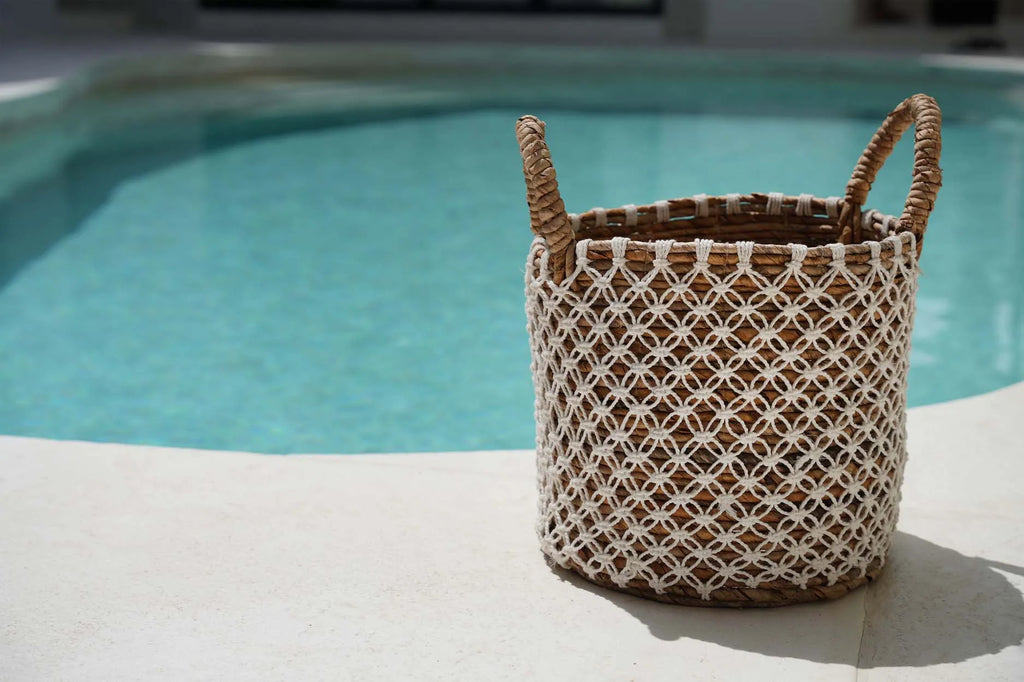 Le panier en macramé croisé - petit