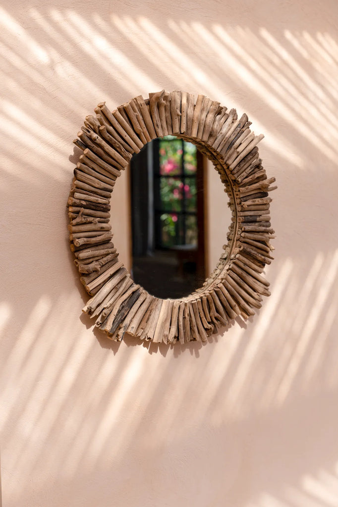De Driftwood Halo Mirror - Naturel - M