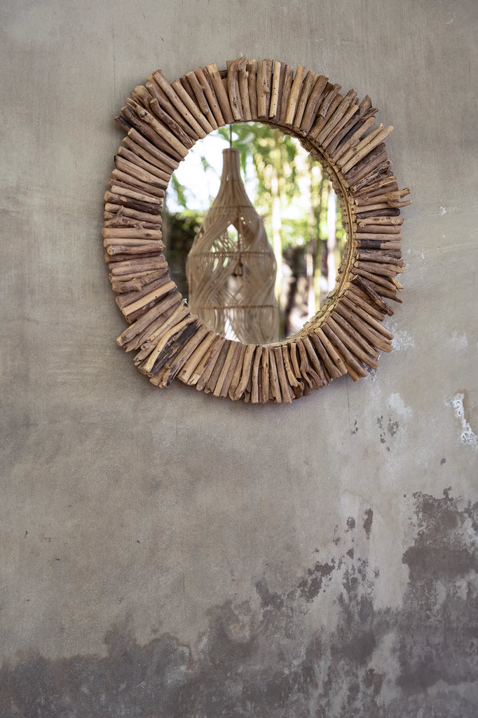 De Driftwood Halo Mirror - Naturel - M