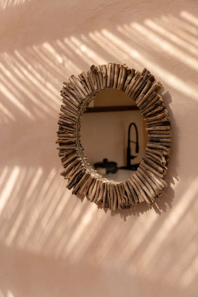 De Driftwood Halo Mirror - Naturel - M
