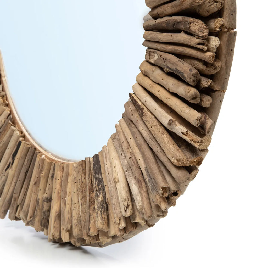 De Driftwood Halo Mirror - Naturel - M