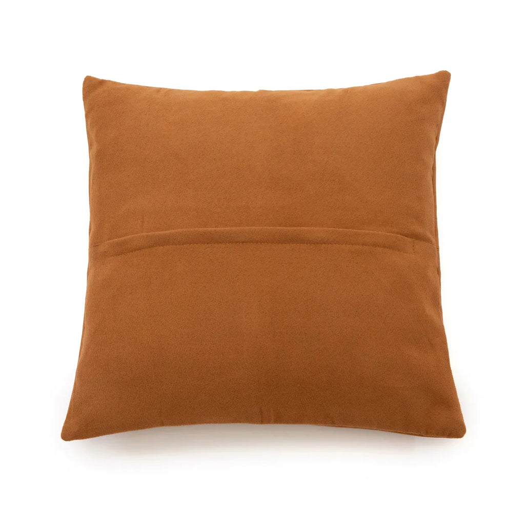 Housse de coussin en cuir à quatre panneaux - Chameau - 40x40