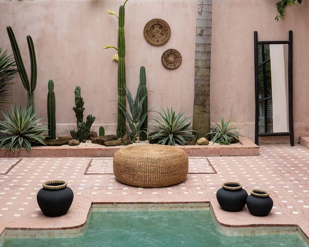 Le pouf en jacinthe d'eau - Naturel - M