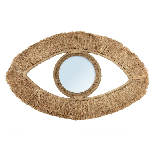 Le miroir Raffia Eye - Naturel - M