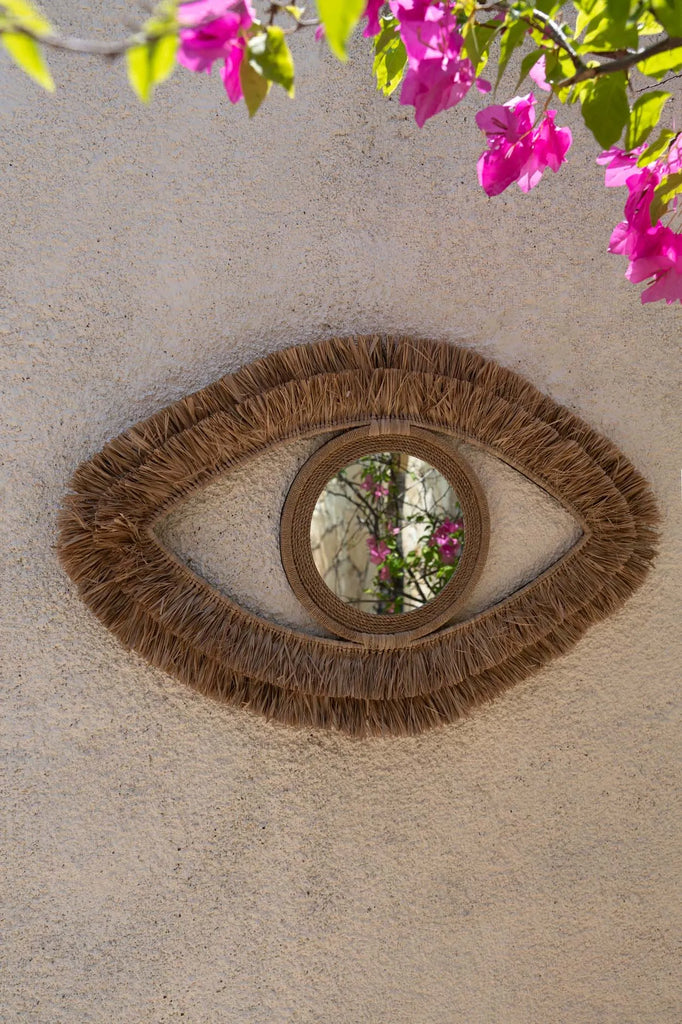 Le miroir Raffia Eye - Naturel - M