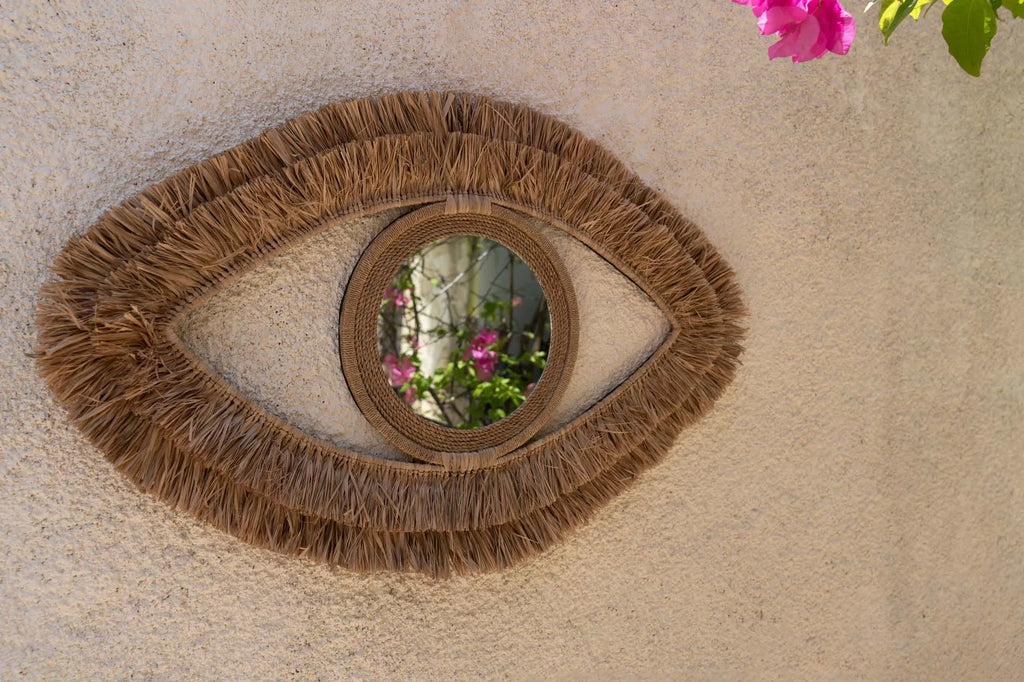 Le miroir Raffia Eye - Naturel - M