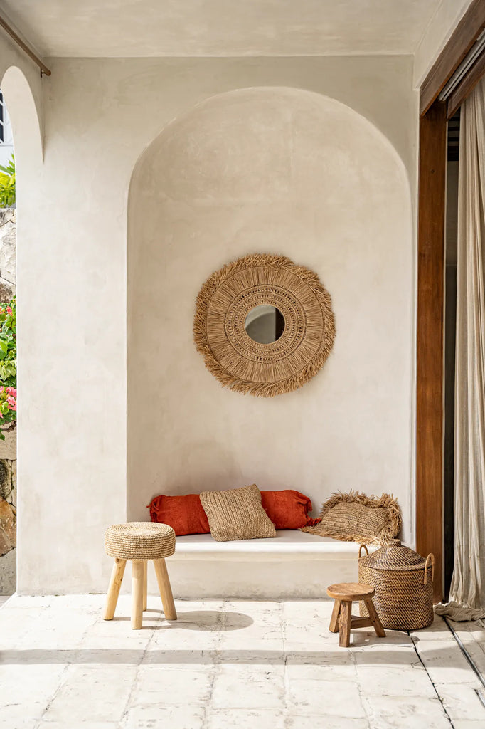 Le tabouret en raphia - Naturel