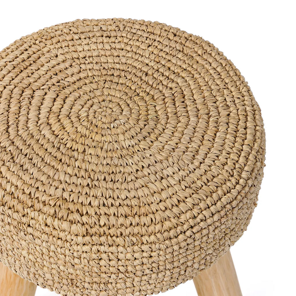 Le tabouret en raphia - Naturel
