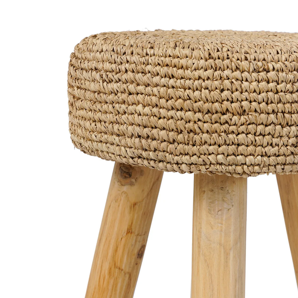 Le tabouret en raphia - Naturel