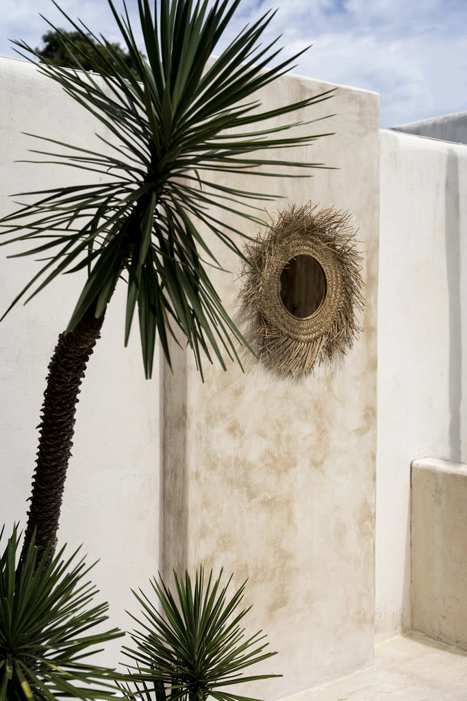 Miroir en rotin - Naturel - M