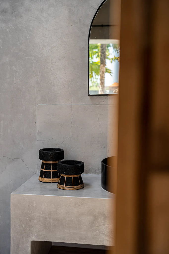 Le Porte-Bougie Serein - Noir Naturel - M