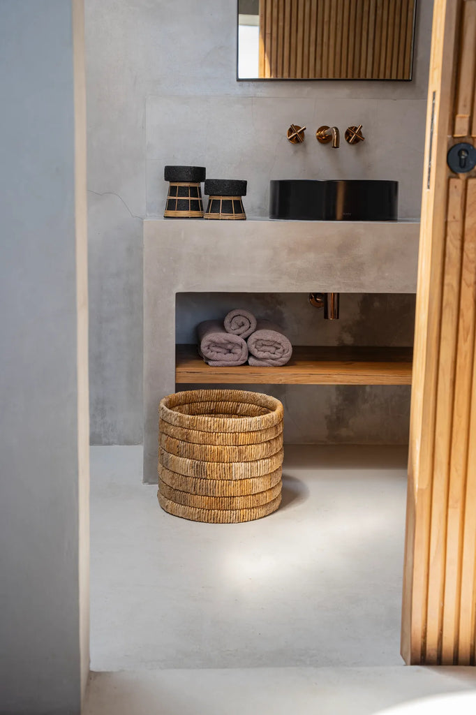 Le Porte-Bougie Serein - Noir Naturel - M