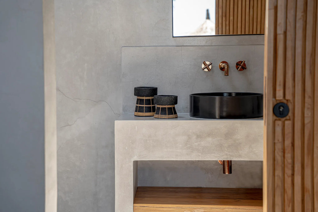 Le Porte-Bougie Serein - Noir Naturel - M