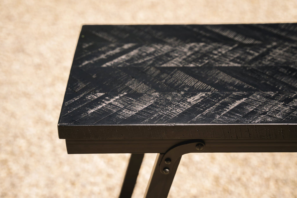 La table haute à chevrons - Noire - 140cm