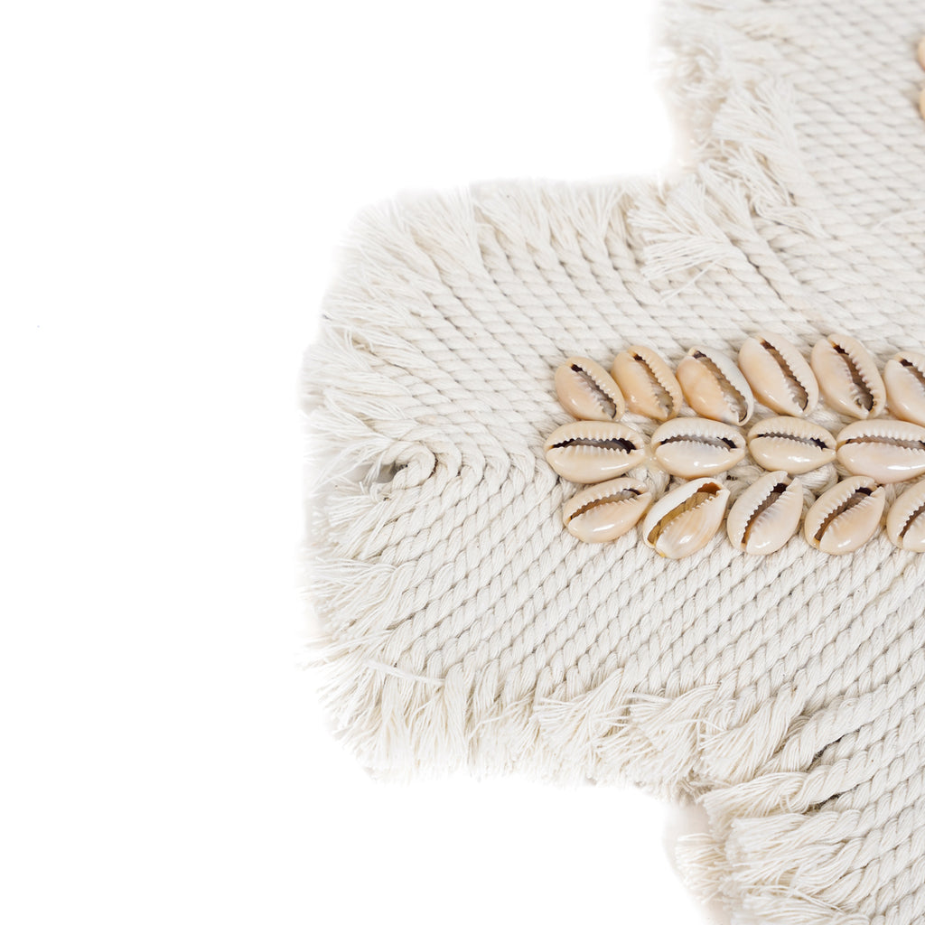 La croix en macramé - Blanc